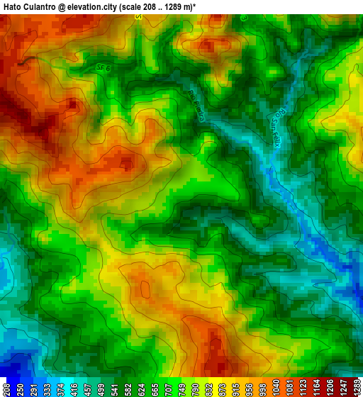 Hato Culantro elevation map