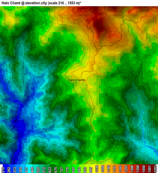 Hato Chami elevation map