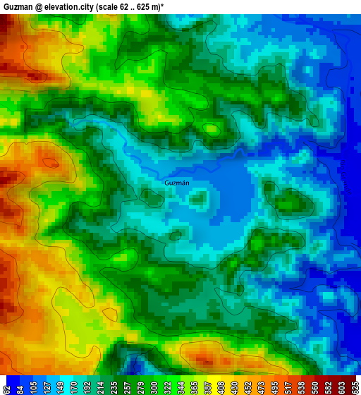 Guzman elevation map