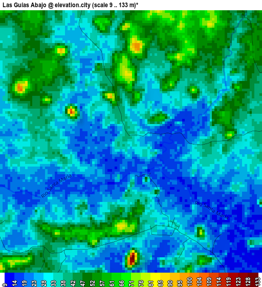 Las Guías Abajo elevation map