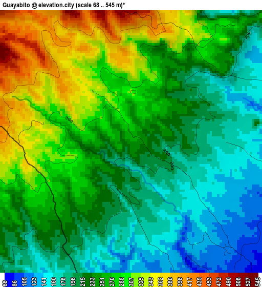 Guayabito elevation map