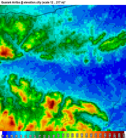 Guararé Arriba elevation map