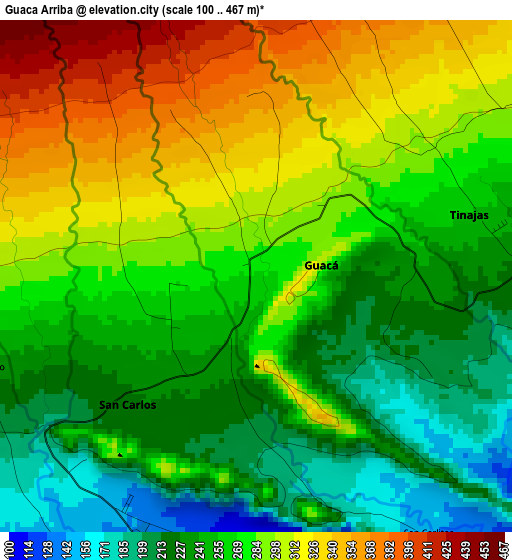 Guaca Arriba elevation map