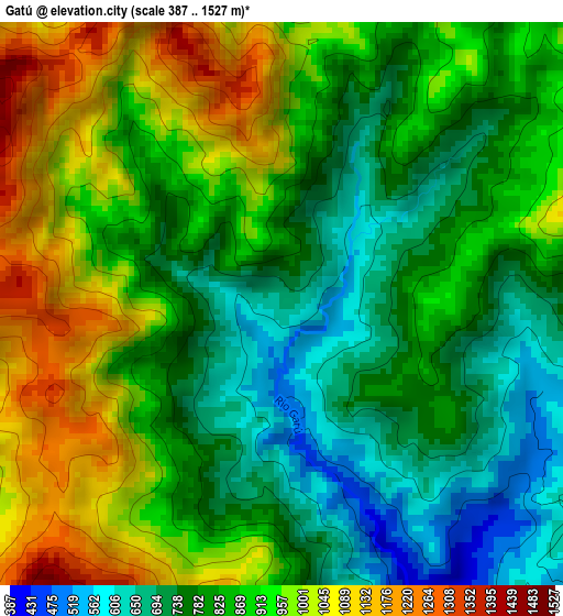 Gatú elevation map