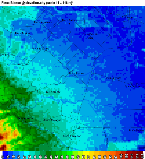 Finca Blanco elevation map