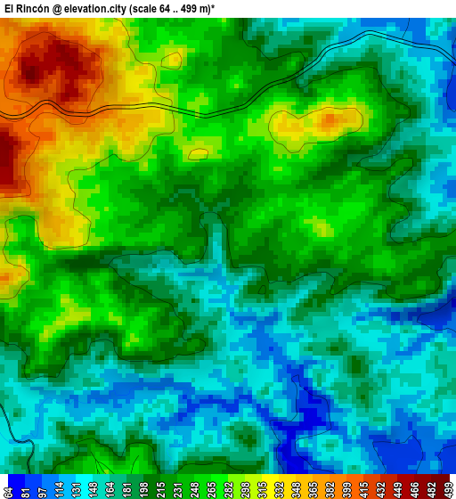 El Rincón elevation map