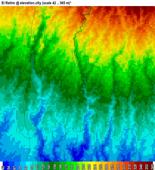 El Retiro elevation map