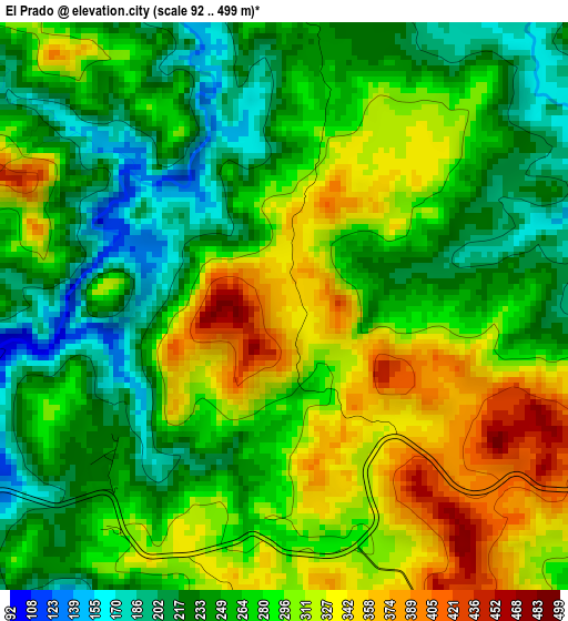 El Prado elevation map