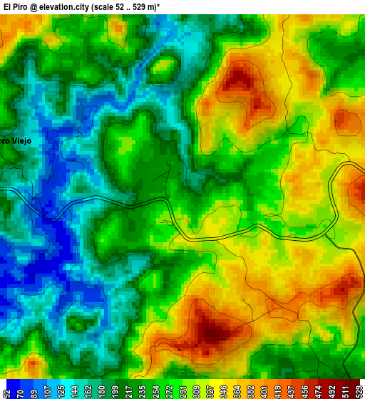 El Piro elevation map