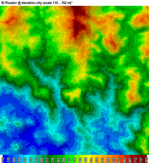 El Picador elevation map