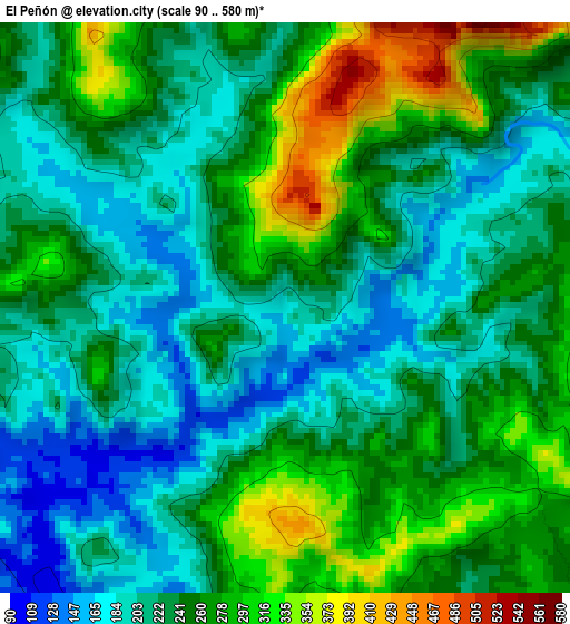 El Peñón elevation map