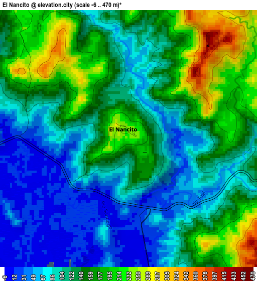 El Nancito elevation map