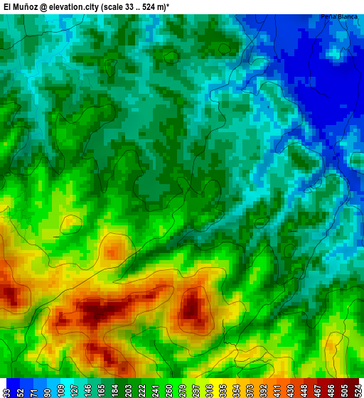 El Muñoz elevation map