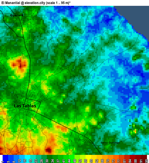 El Manantial elevation map