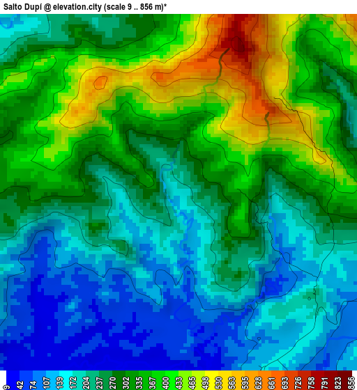 Salto Dupí elevation map