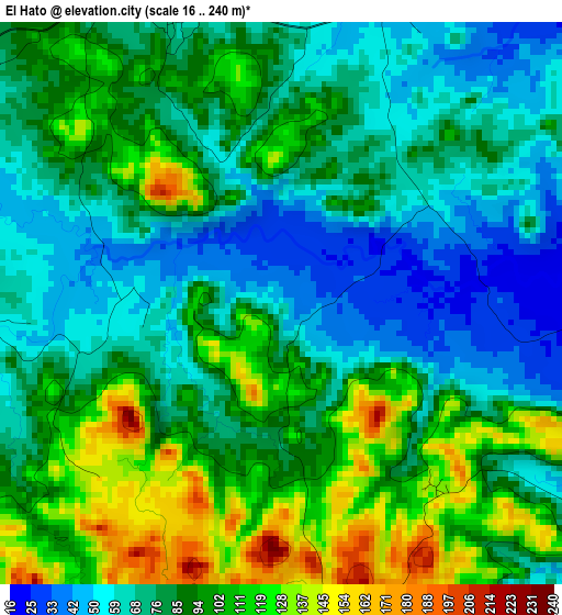 El Hato elevation map