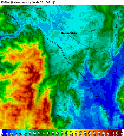 El Giral elevation map