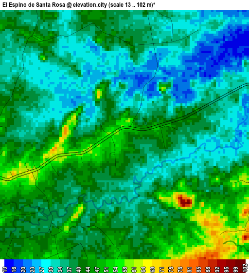 El Espino de Santa Rosa elevation map