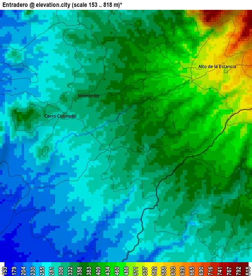Entradero elevation map