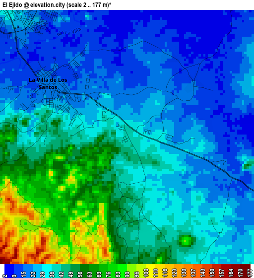 El Ejido elevation map