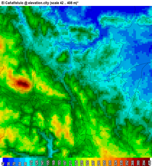 El Cañafístulo elevation map