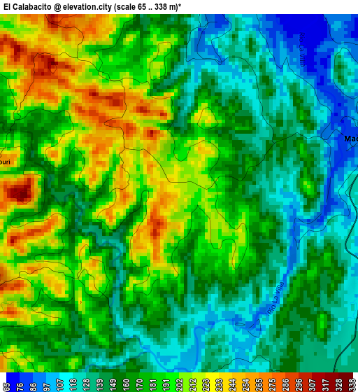 El Calabacito elevation map