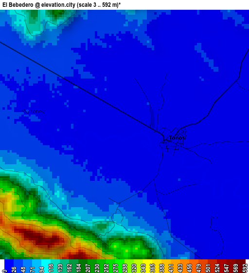 El Bebedero elevation map