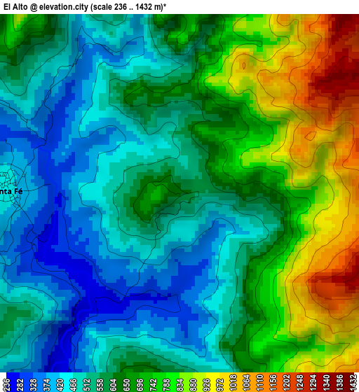 El Alto elevation map