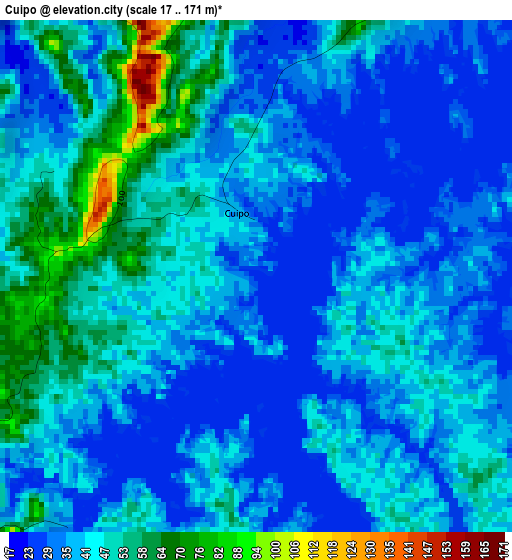 Cuipo elevation map