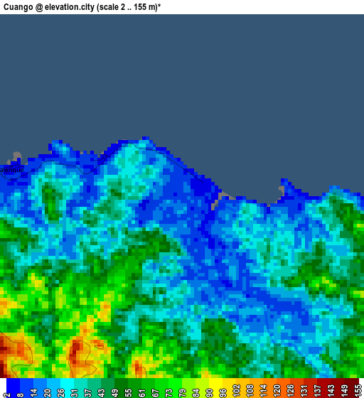 Cuango elevation map