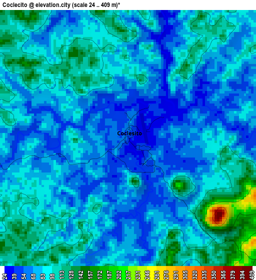 Coclecito elevation map