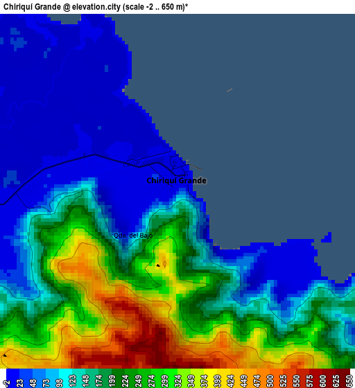 Chiriquí Grande elevation map