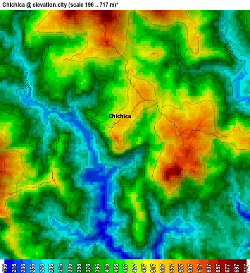 Chichica elevation map