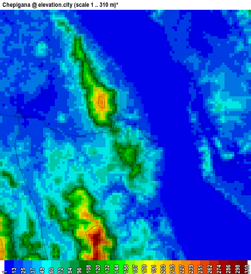 Chepigana elevation map