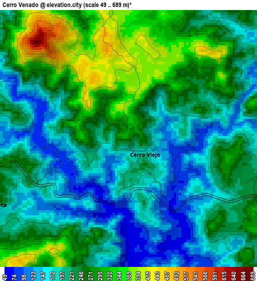 Cerro Venado elevation map