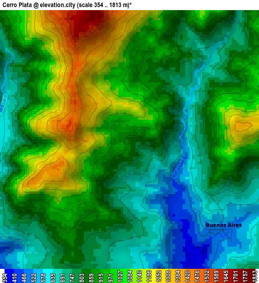 Cerro Plata elevation map