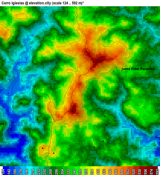 Cerro Iglesias elevation map