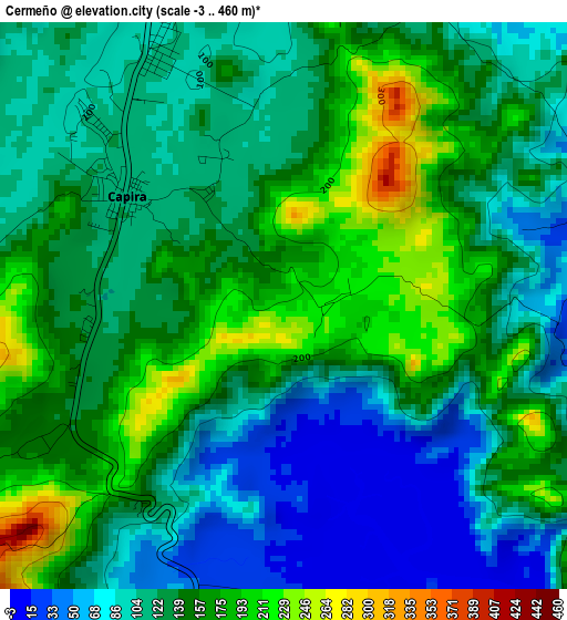 Cermeño elevation map