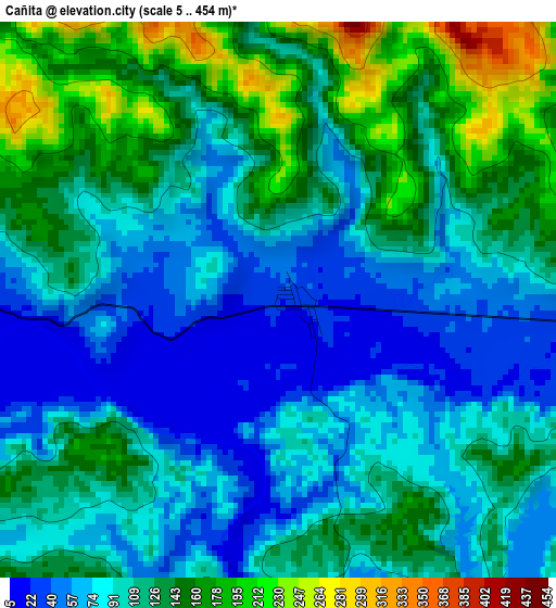 Cañita elevation map