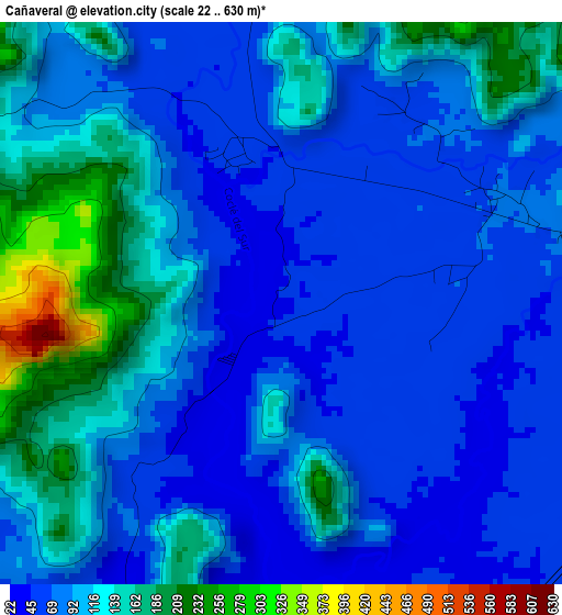 Cañaveral elevation map