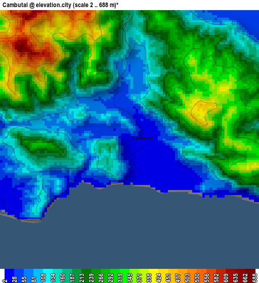 Cambutal elevation map