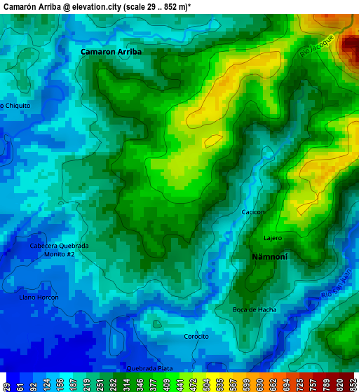 Camarón Arriba elevation map