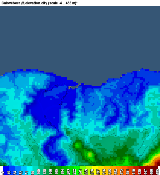 Calovébora elevation map
