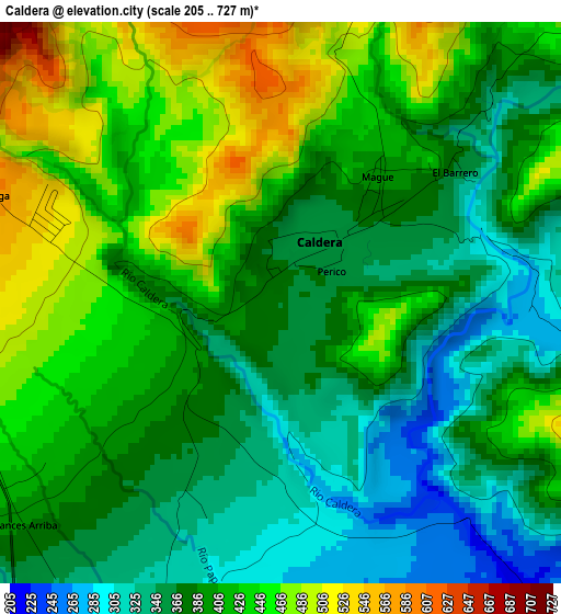 Caldera elevation map