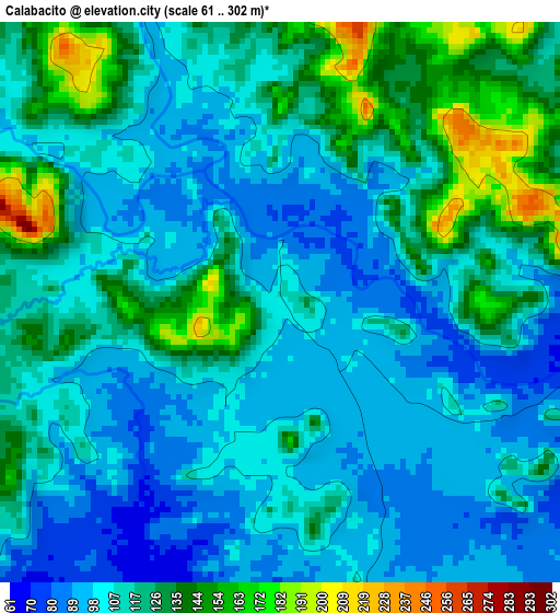 Calabacito elevation map