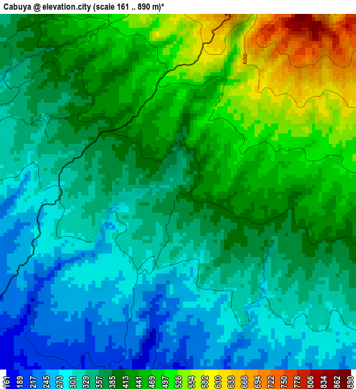 Cabuya elevation map