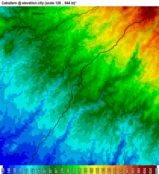 Caballero elevation map