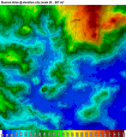 Buenos Aires elevation map