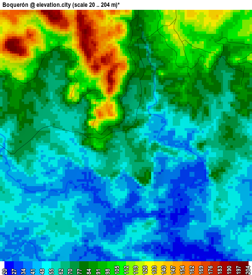 Boquerón elevation map