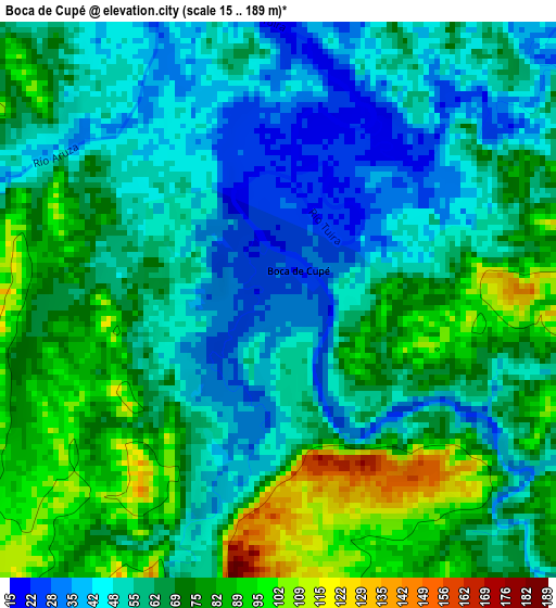 Boca de Cupé elevation map